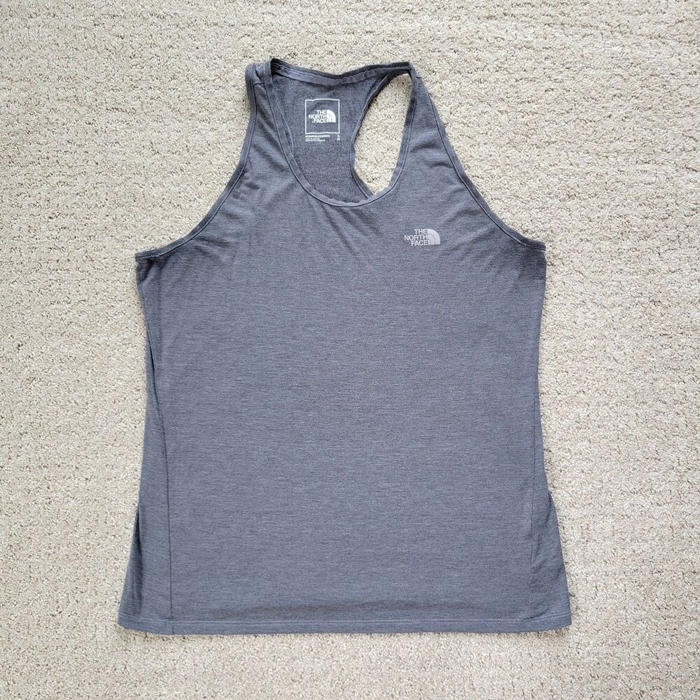 The North Face Racerback Tank Top Athletic Lightweight Running Yoga Grey Large